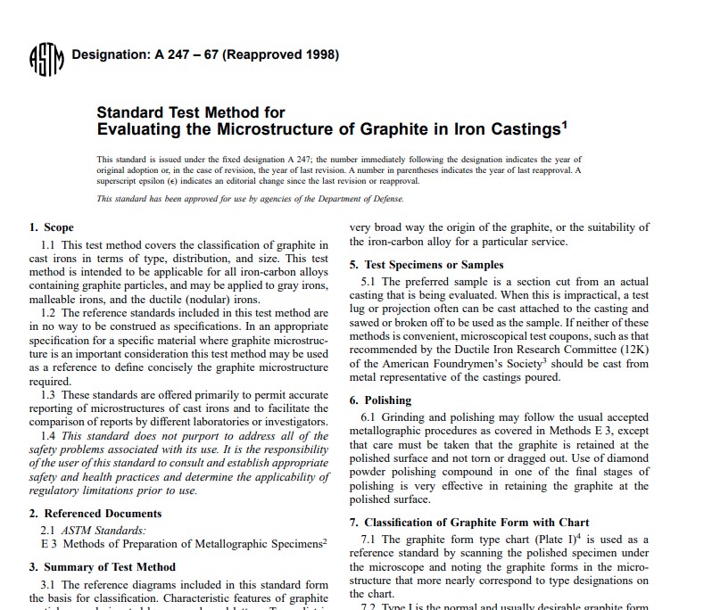 Astm A 247 – 67 (Reapproved 1998) Pdf free download