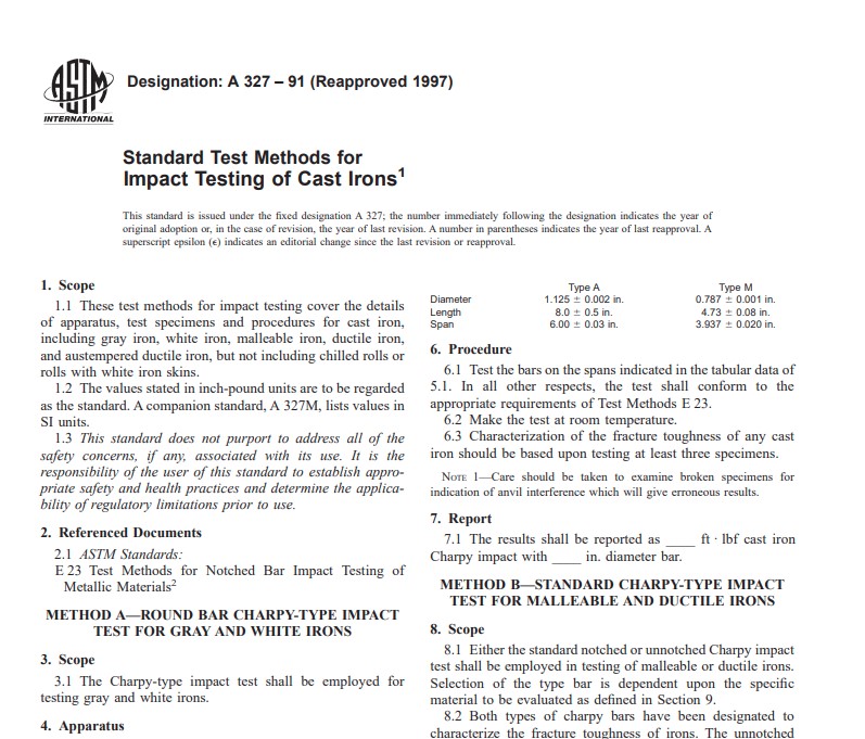 Astm A 327 – 91 (Reapproved 1997) Pdf free download