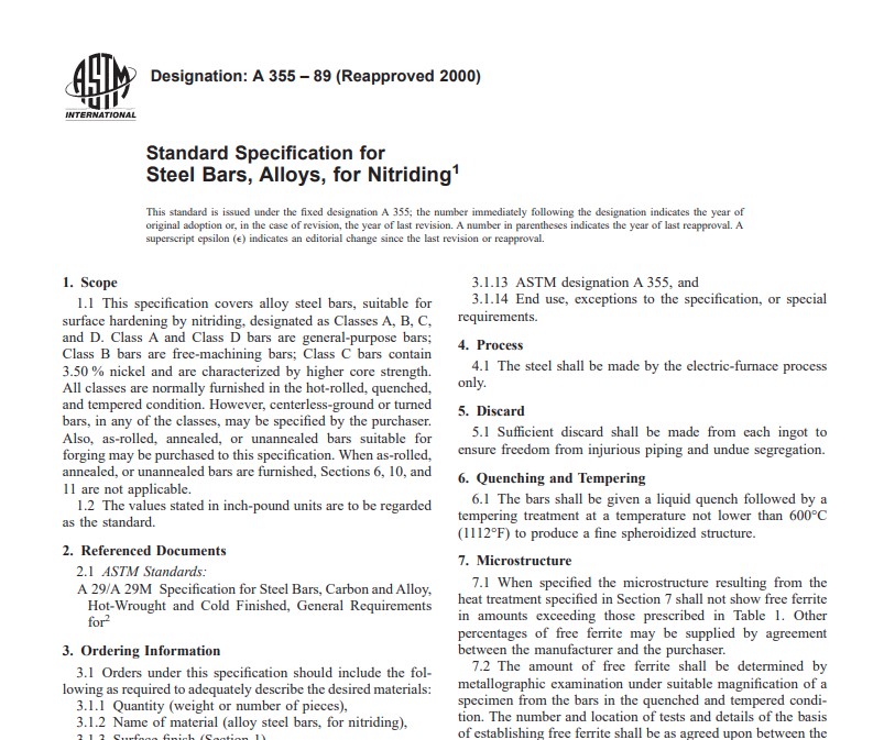 Astm A 355 – 89 (Reapproved 2000) Pdf free download