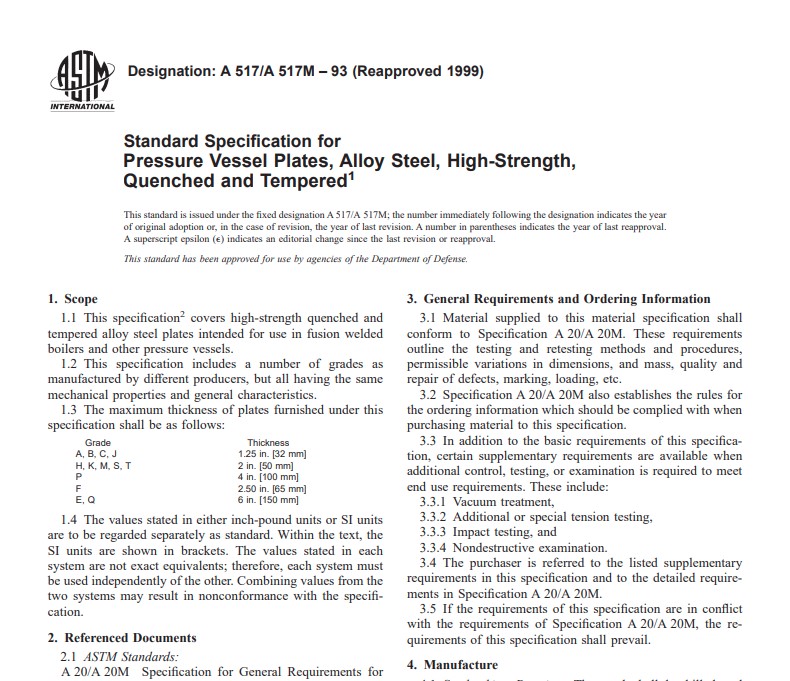 Astm A 517 A 517M – 93 (Reapproved 1999 Pdf free download