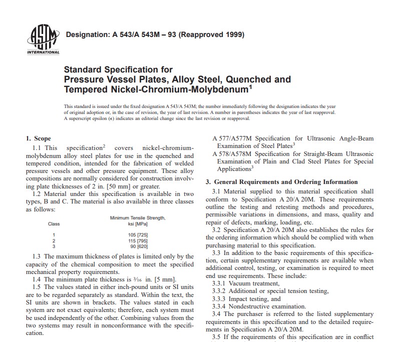 Astm A 543 A 543M – 93 (Reapproved 1999) Pdf free download