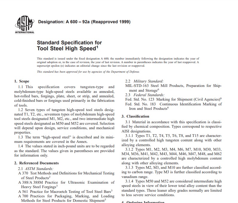 Astm A 600 – 92a (Reapproved 1999) Pdf free download
