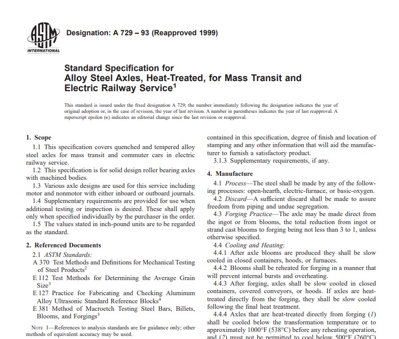 Astm A 729 – 93 (Reapproved 1999) Pdf free download