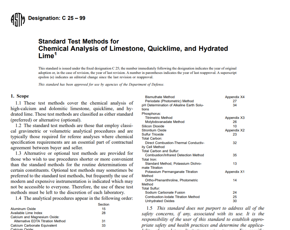Astm C 25 – 99 pdf free download