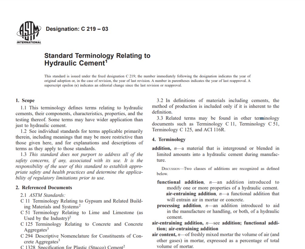 Astm C 219 – 03 pdf free download