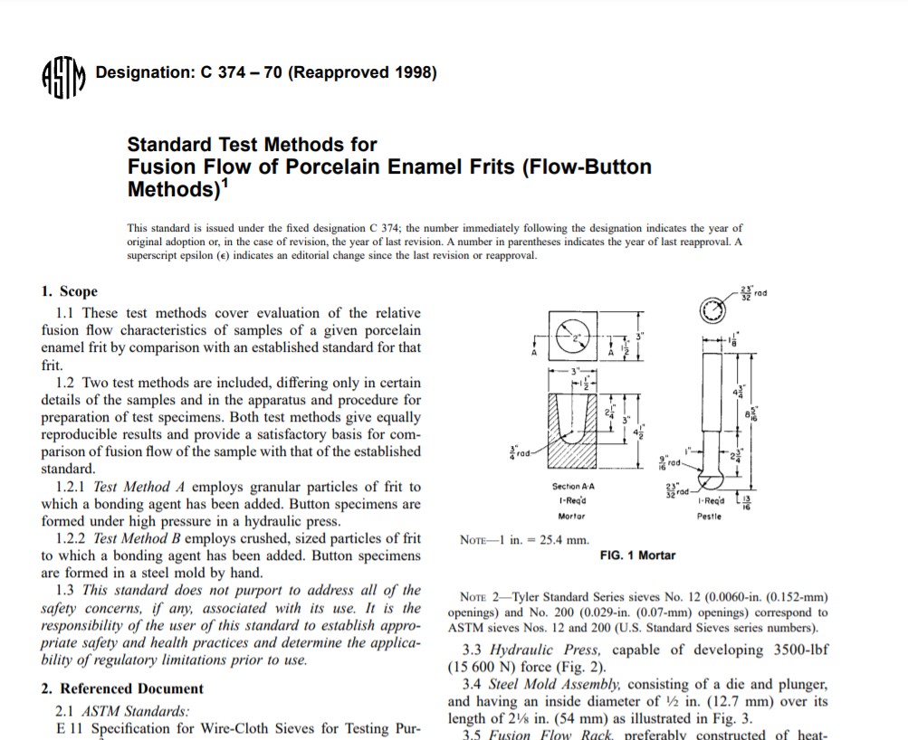 Astm C 374 – 70 (Reapproved 1998) Pdf free download