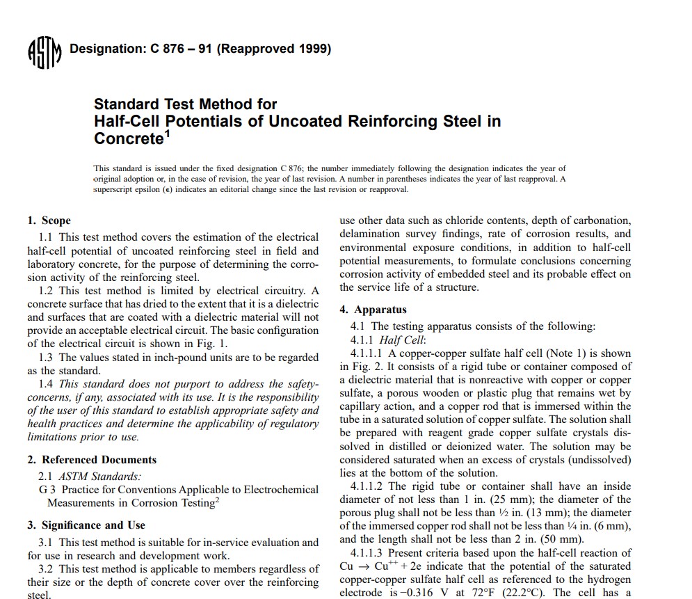 Astm C 876 – 91 (Reapproved 1999) Pdf free download