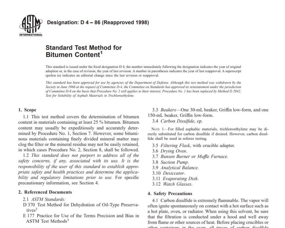 Astm D 4 – 86 (Reapproved 1998) Pdf free download