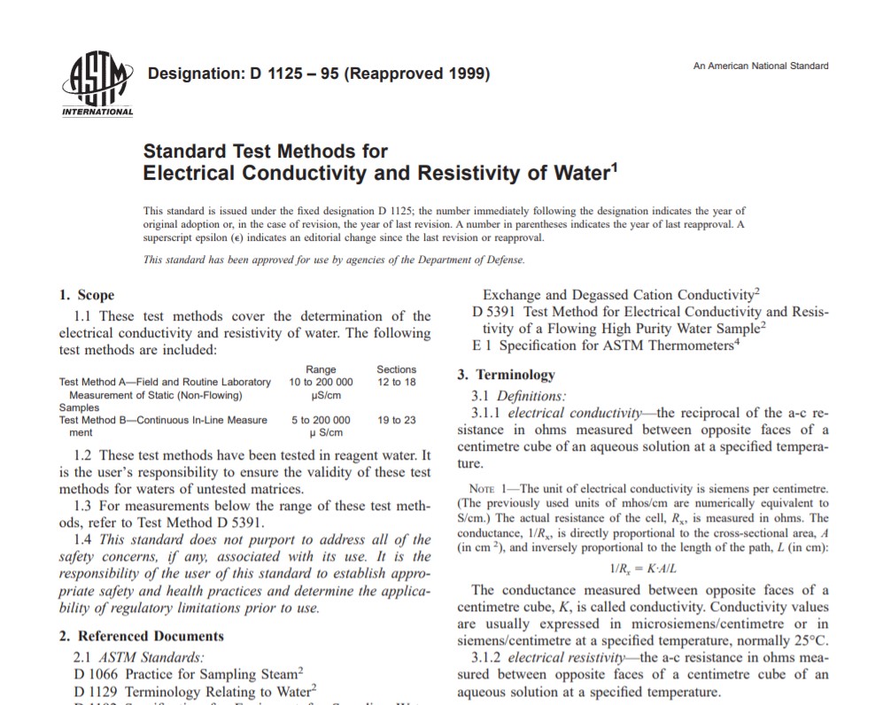 Astm D 1125 – 95 (Reapproved 1999) Pdf free download