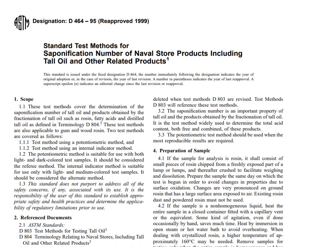 Astm D 464 – 95 (Reapproved 1999) Pdf free download