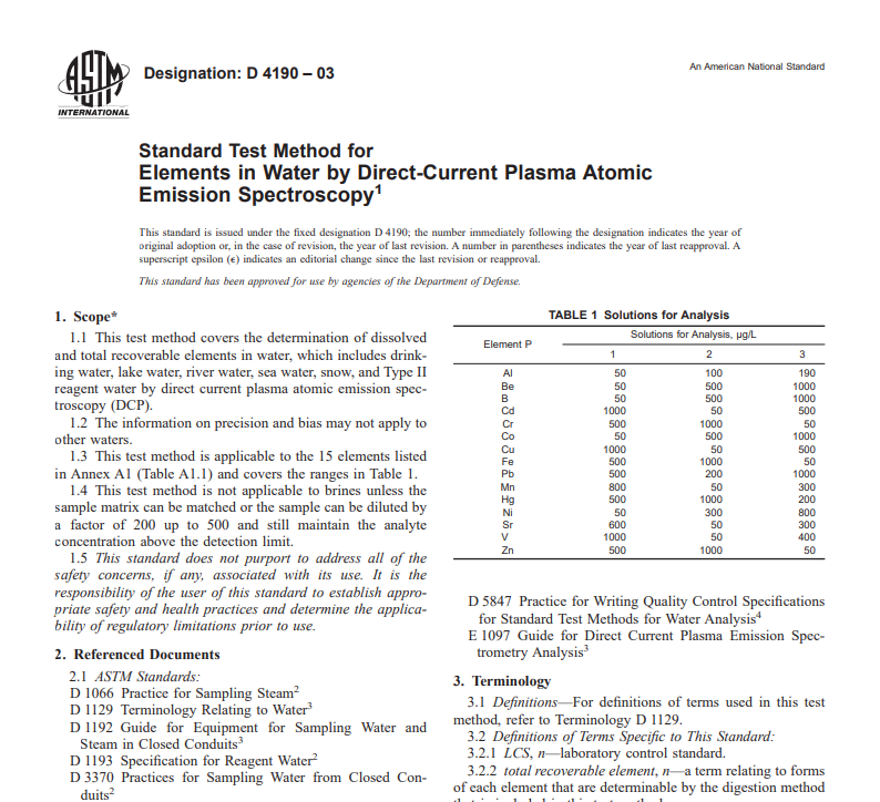 Astm D 4190 – 03 pdf free download