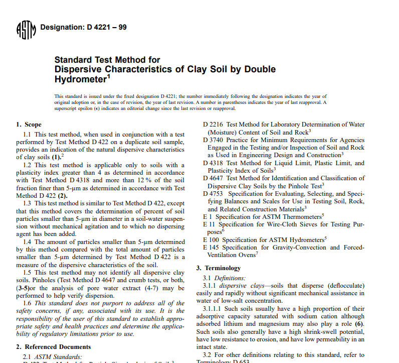 Astm D 4221 – 99 pdf free download
